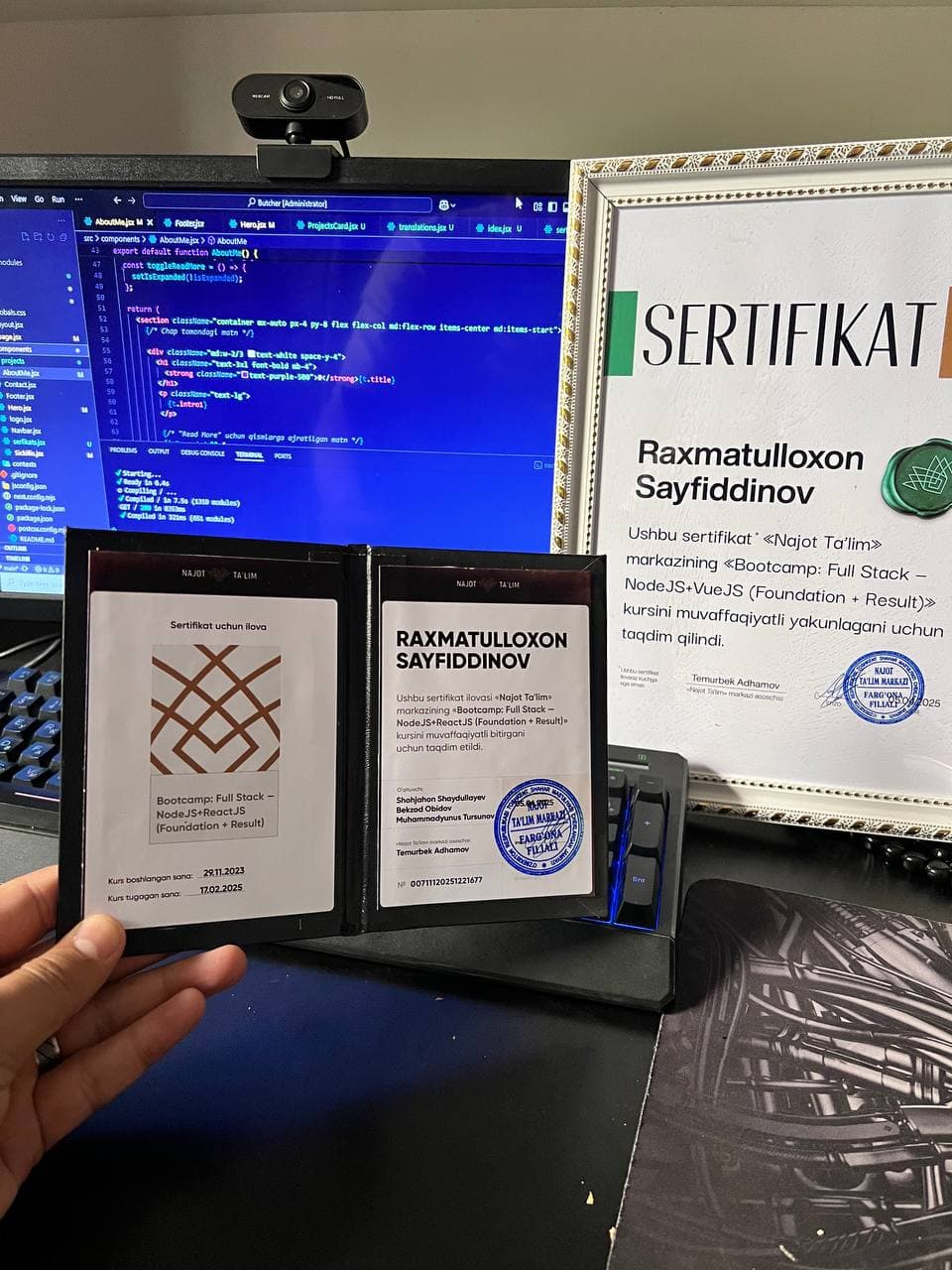 Najot Ta'lim Certificate 2